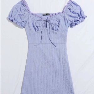 Shein Frill Trim Tie Front Crinkle Dress